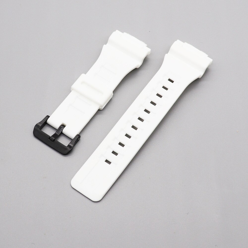 Bracelet en résine de Silicone noir mat, 18mm, pour Casio g-shock AQ-S810W S800W AEQ-110W W-735H SGW-300H, accessoires de bracelet de montre: White