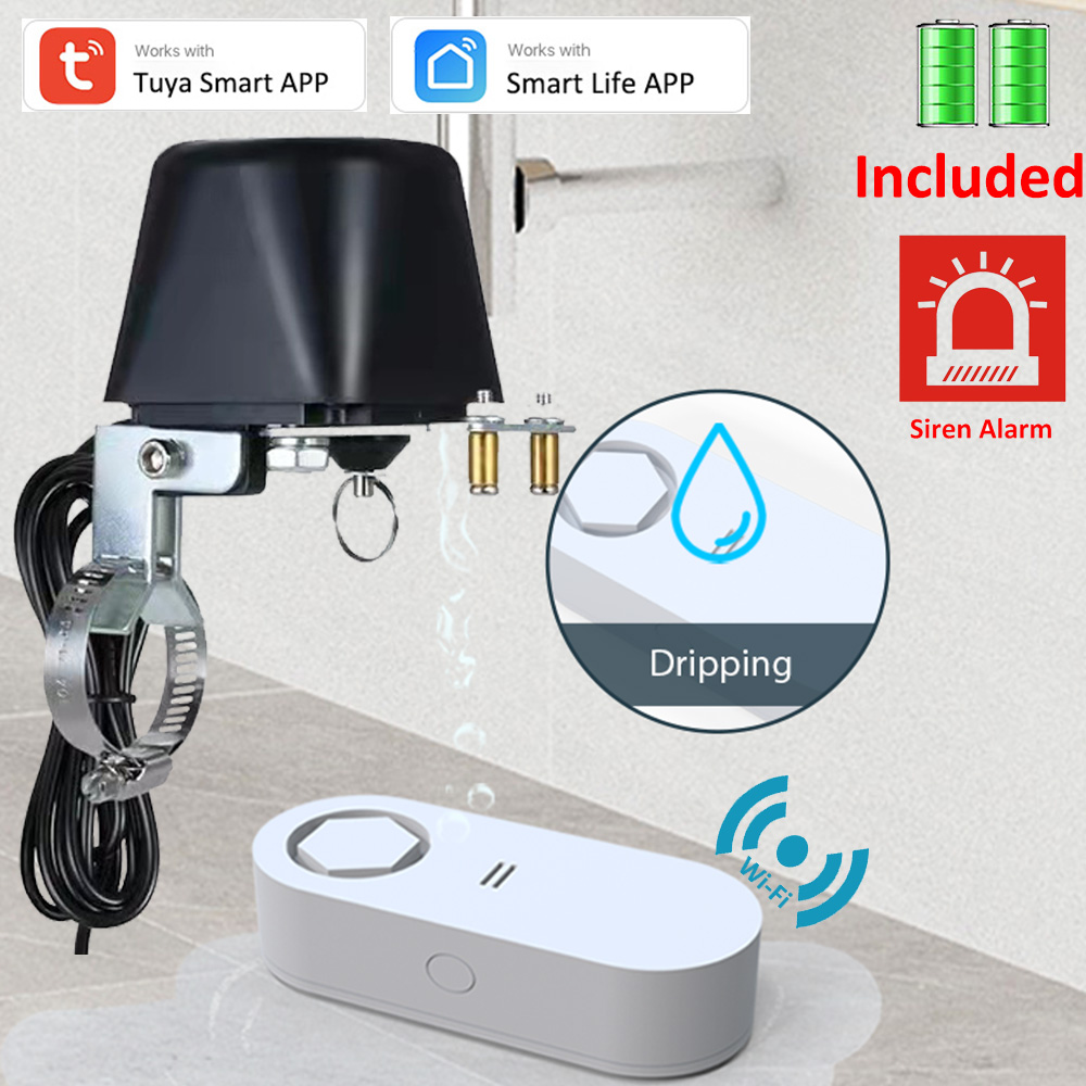 Tuya WiFi Valve Controller Smart Scene Set with Wireless Dripping Water Leakage Detector Sensor Waterting System Sprinkler