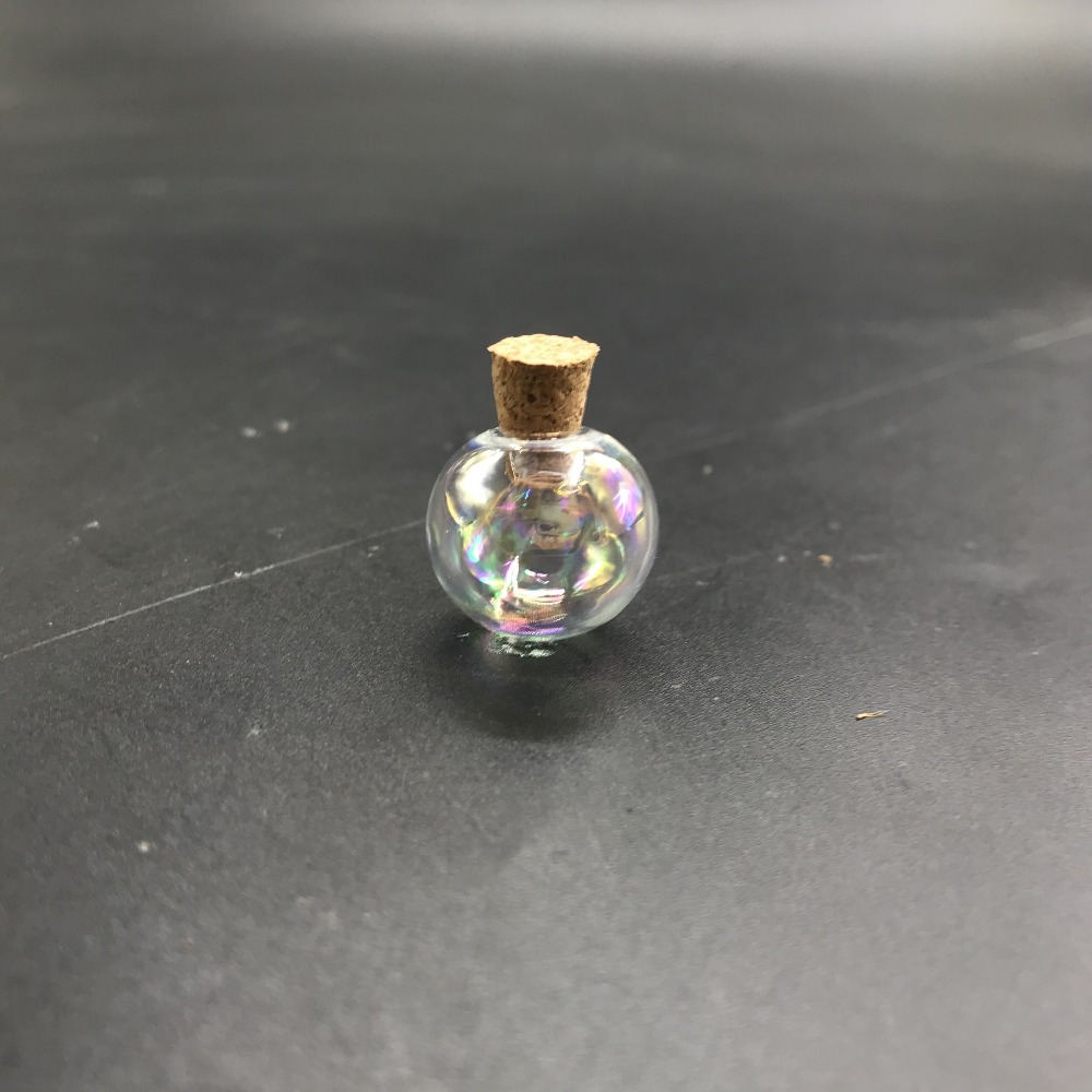 1/3/5 Uds. Botella de bola redonda de cristal arcoíris de 12-40mm con vial de vidrio de corcho colgante collar aceite de perfume globo de cristal cúpula decoración de boda: L / Gris claro