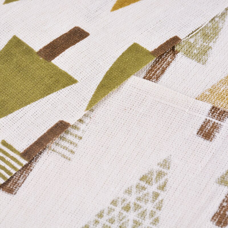 97x50cm Christmas Tree Pattern Natural Linen Cotton Fabric DIY Sewing Fabric Christmas Decoration Quilting Patchwork