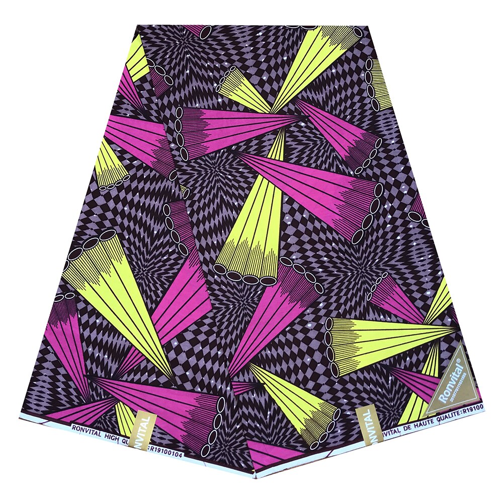 Afrikansk stoff vokstrykk ekte voksduk 100%  bomullsmateriale 6 yards afrikansk ankara bomull voks stoff for kjole: Farge 17