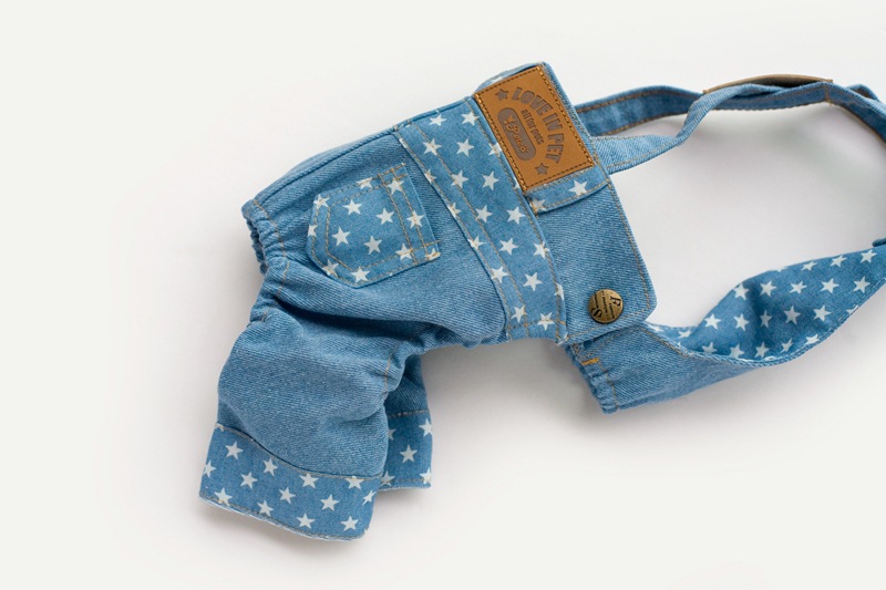 Mono vaquero con diseño de perro estrella, pantalones vaqueros, ropa para perro pequeño, mascota, gato, osito de peluche, chihuahua, pantalones, mono, ropa.