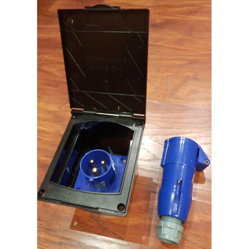 RV Camper 220V-240V 16A External Flush Hook Up Waterproof Plug Socket for Marine Boat Yacht Car Caravan Trailer Truck