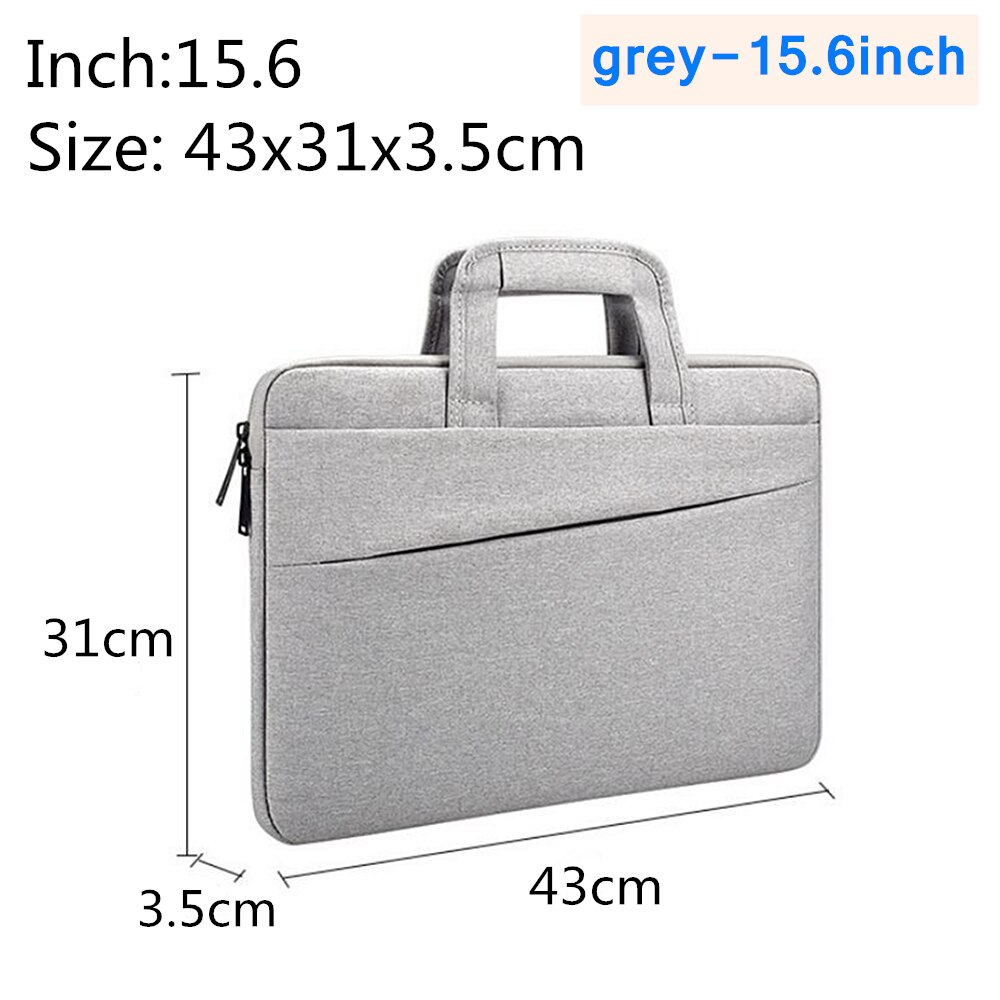 Funda protectora para ordenador portátil, maletín de negocios para Macbook Air Pro de 13,3, 14,1, 15,4 y 15,6 pulgadas, con forro de Apple: grey-15.6inch