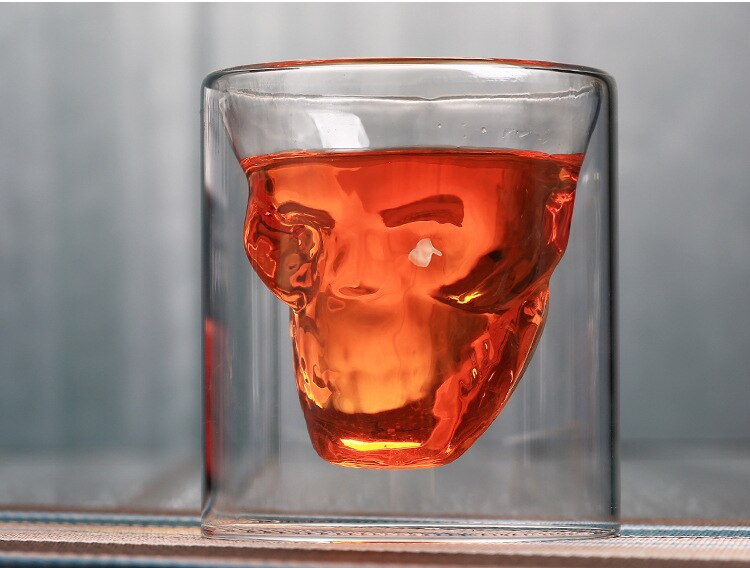 Verre à whisky crâne 4/6/8/10, tasse à café, Double couche, verre à bière, verre de cristal, pour maison, Bar, Club,: 75ml / 8pcs