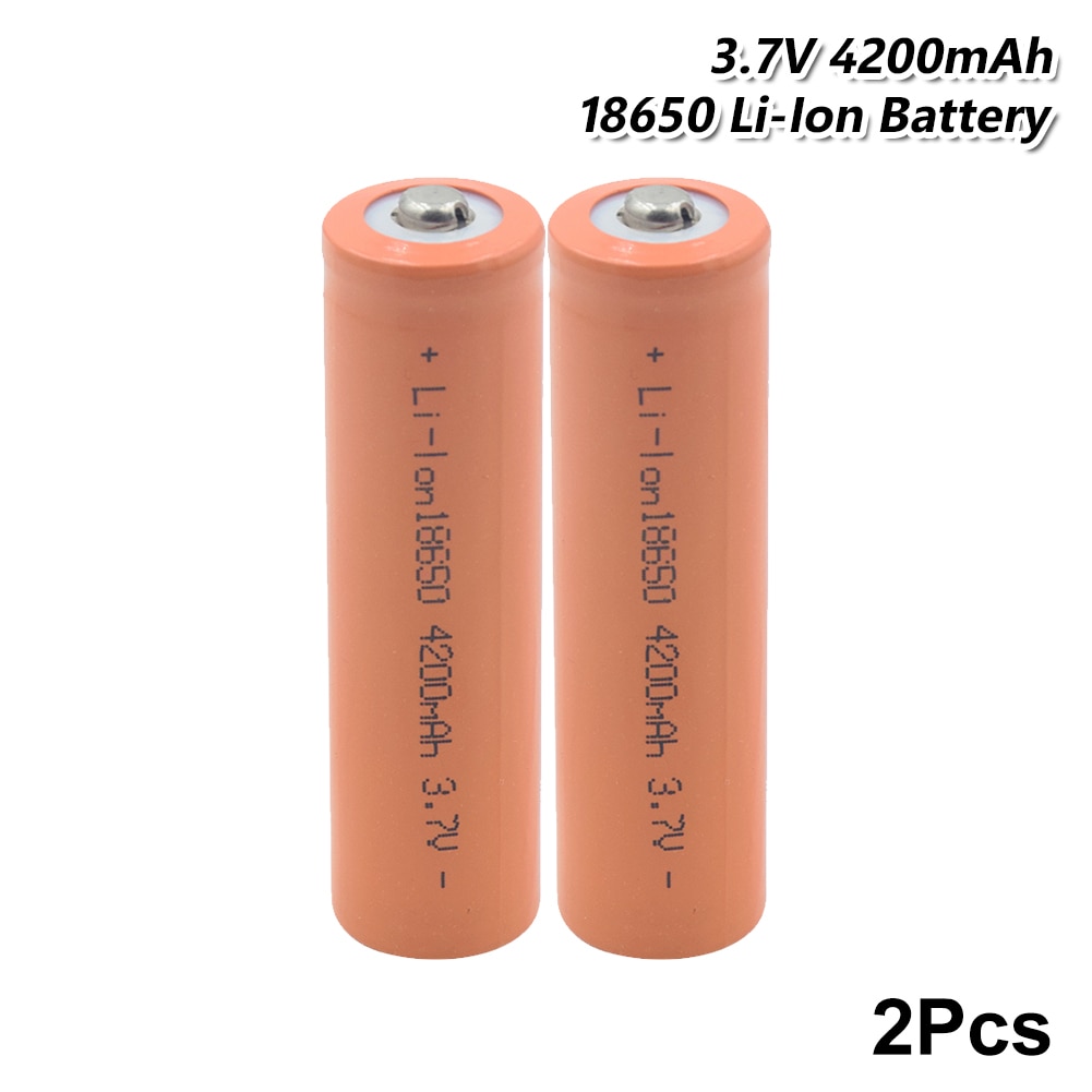 Rechargeable Battery 3.7V 4200mAH 18650 Li-ion Button Top Batteria Lithium Cells For Flashlight Emergency Lighting Portable DVD