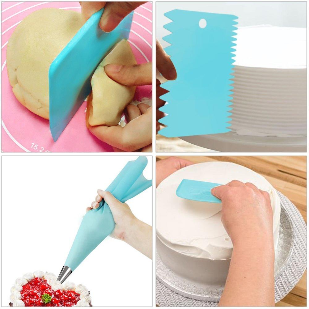 Bolsas para manga pastelera de silicona reutilizables, 3 estilos, boquilla de decoración de pasteles de acero inoxidable, accesorios