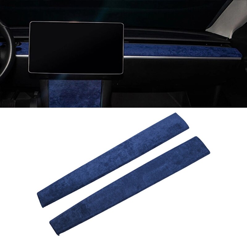 2Pcs For Tesla Model 3 Interior Suede Cover For Model3/Y Central Console Armrest Box Steering Wheel Dashboard Air Vents