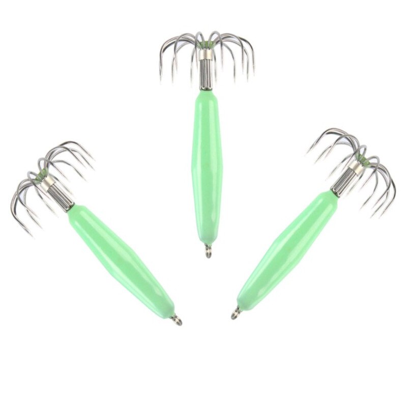 1Pcs Stainless Steel Luminous Squid Hooks Fishing Tackle Lures Squid Jigs Hook 12 Pin Umbrella Type Octopus Fish Hook Pesca