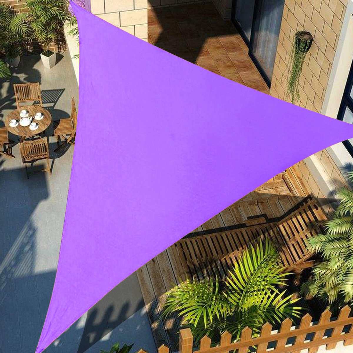 3x3m 4x4m 6x6m Sun Outdoor Sun Shelter Shade Sail Waterproof Triangle Awning Shade Sail Garden Patio Pool Camping Picnic Tent: 6x6x6m Purple