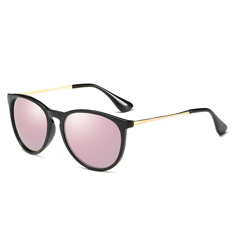 Pro Acme Vintage Cat Eye Polarized Sunglasses for Women Tortoise Brown Retro Round Mirrored Lens Sun Glasses Female PA1266: C4 Pink mirror