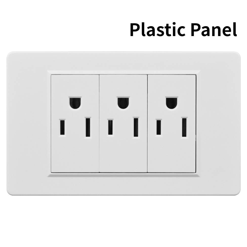 US Power Wall USB Socket Type C Light Switch Double Pole Plastic&Glass Panel Outlet Plate Home Office Electrical Plug Appliances: Navy Blue