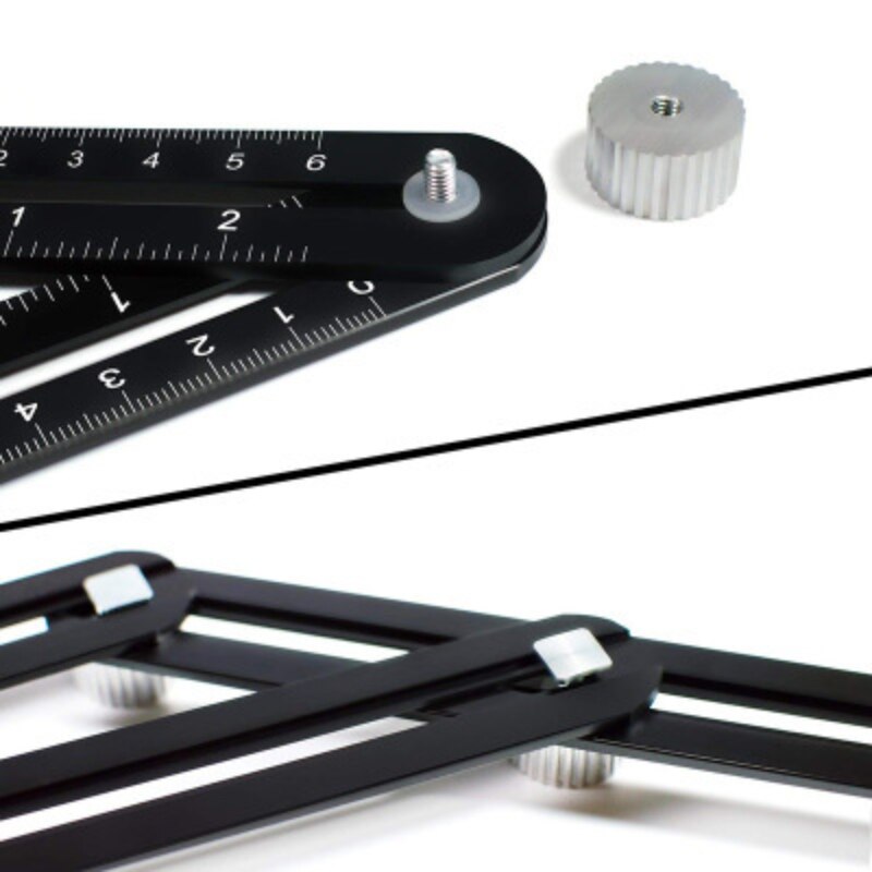 Aluminum Alloy Multi-function Movable Four-fold Ruler Stainless Steel Four-corner Ruler Multi-angle Folding Woodworking Helper