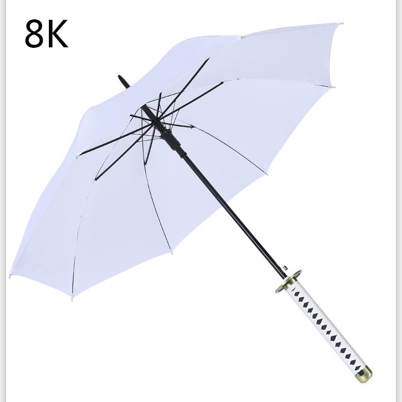 Japansk ninja-lignende paraply samurai sværd mænd store paraplyer regn kvinder vindtæt langt håndtag sombrilla automatico åben: Hvid 8k