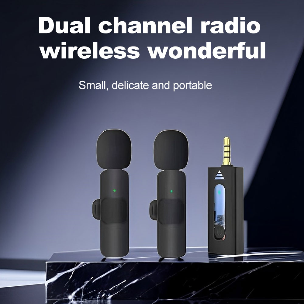 Wireless Microphone Lavalier 5.0 Bluetooth Mini Mic for Recording Interview 3.5mm Sound Receiver for Camera Android Phone Laptop