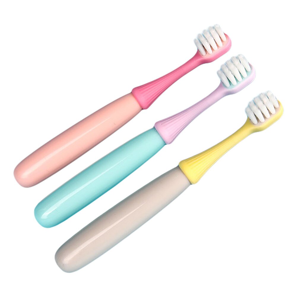 3 uds. Cepillos de dientes suaves con forma de seta bonita para niños, limpieza Dental, suministros de cuidado bucal