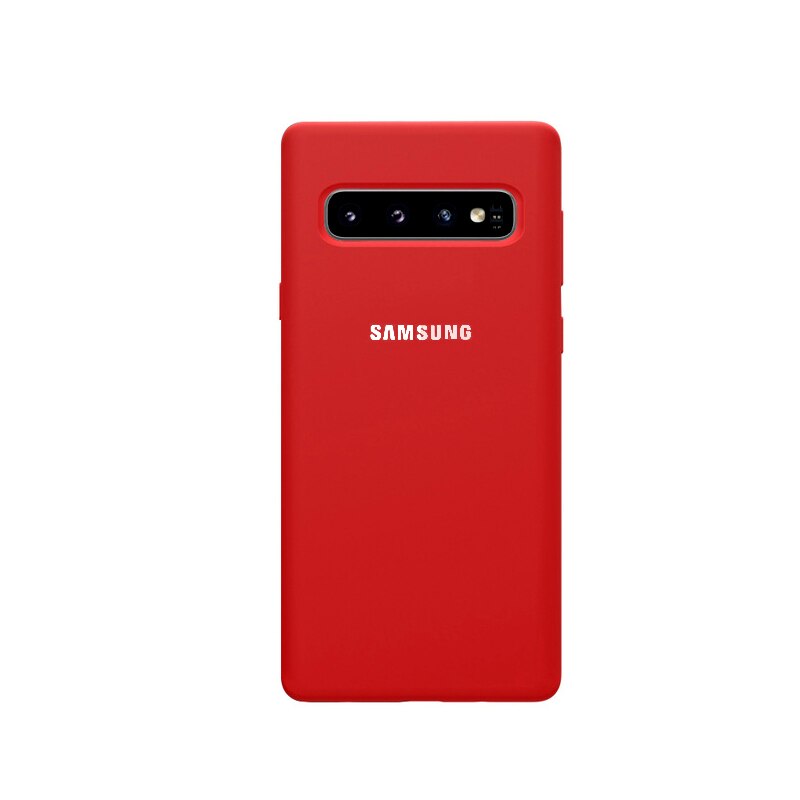 Samsung S10 Case Original Style Samsung Galaxy S10 S10+ S10e S10 Plus case Silicone Bottom Closed soft case Samsung S10 Cover: For Galaxy S10e / Red