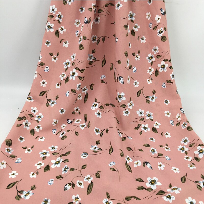 Blanco suave Floral tela raso estampado vestido camisas negro rojo rosa amarillo verde y azul oscuro por el metro 150cm de ancho: 2