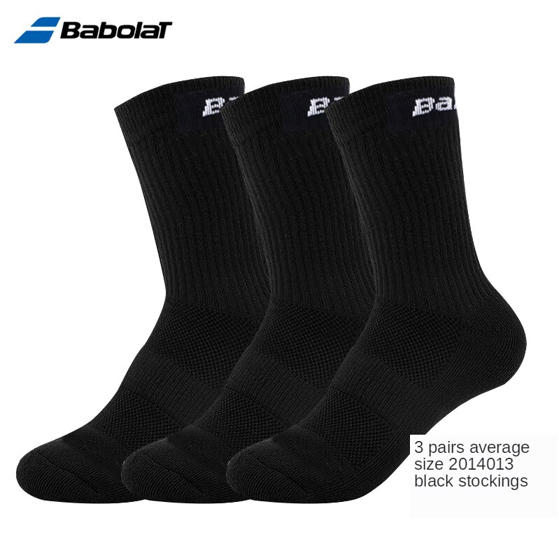 Babolat calzini da Tennis sportivi da uomo e da donna con fondo asciugamano addensato calzini da Badminton a tripla confezione calze a tubo
