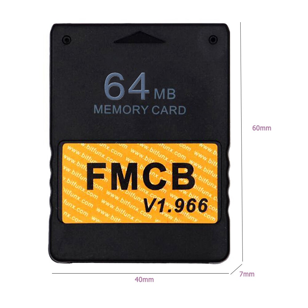 Memory Card Free McBoot v1.966 8MB/16MB/32MB/64MB Consolas Extended Card for Sony PS2 Playstation FMCB Game Saver: 64MB