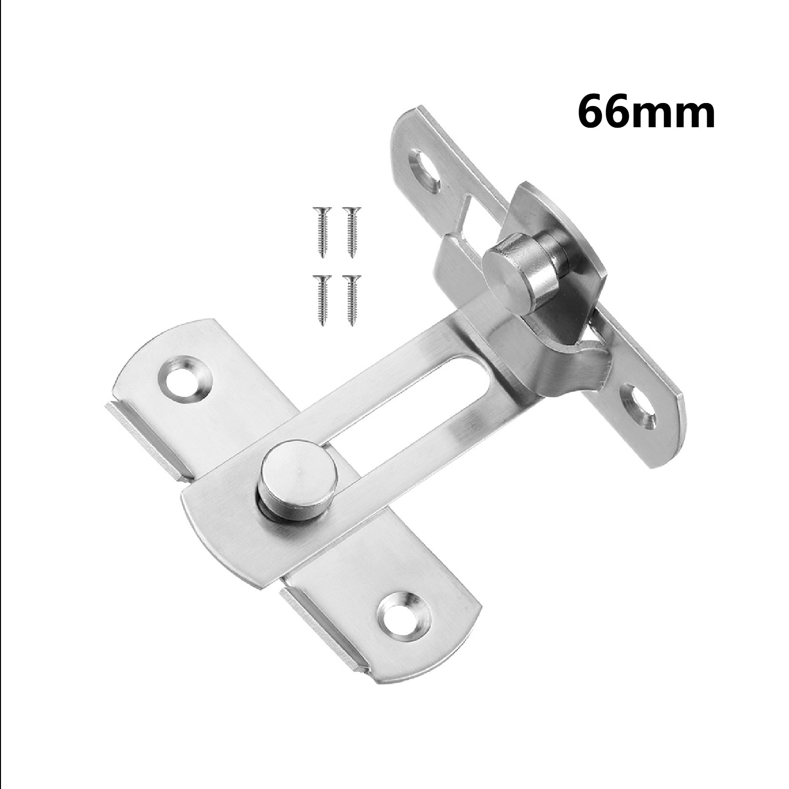 90° 45mm 66mm Door Lock Bolt Stainless Steel Smalll Size Silver White Door Buckle Anti-Theft Door Lock Safety Buckle: 66mm