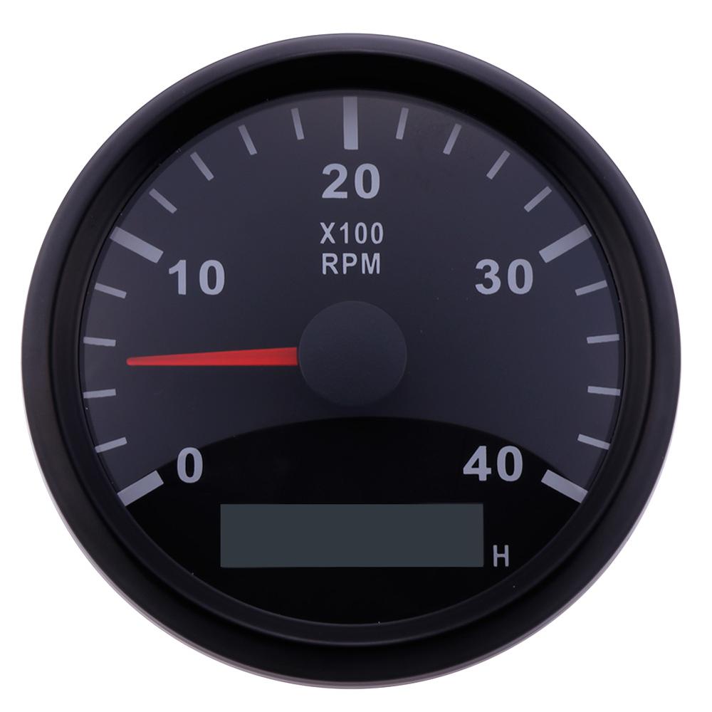 85mm 4000 rpm varvräknare med ledde digitala drifttidsmätare marina utombords dieselmotor motorgeneratorn tacho mätare mätaren 12v/24v