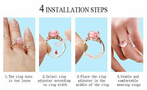 12PCS Silicone Invisible Ring Size Adjuster Reducer Ring Sizer Fit Any Rings