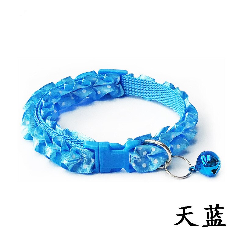 Lovely Cat Dog Lace Collar with Bell Adjustable Buckle Collar for Cat Puppy Pet Supplies Cat Dog Accessories Small Dog Chihuahua