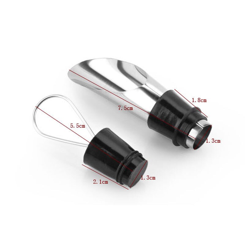 2 stuks/set metalen schenktuit wijnstopper twee in één roestvrijstalen eenvoudige schenktuit rode wijn schenktuit