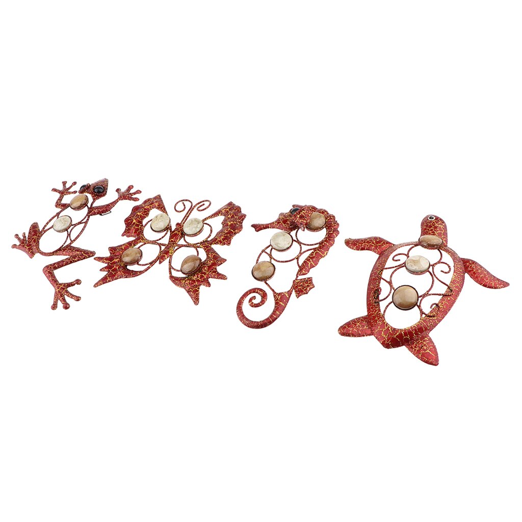 4 stk metal 3d dyr hjem indendørs udendørs have væg kunst dekoration ornament