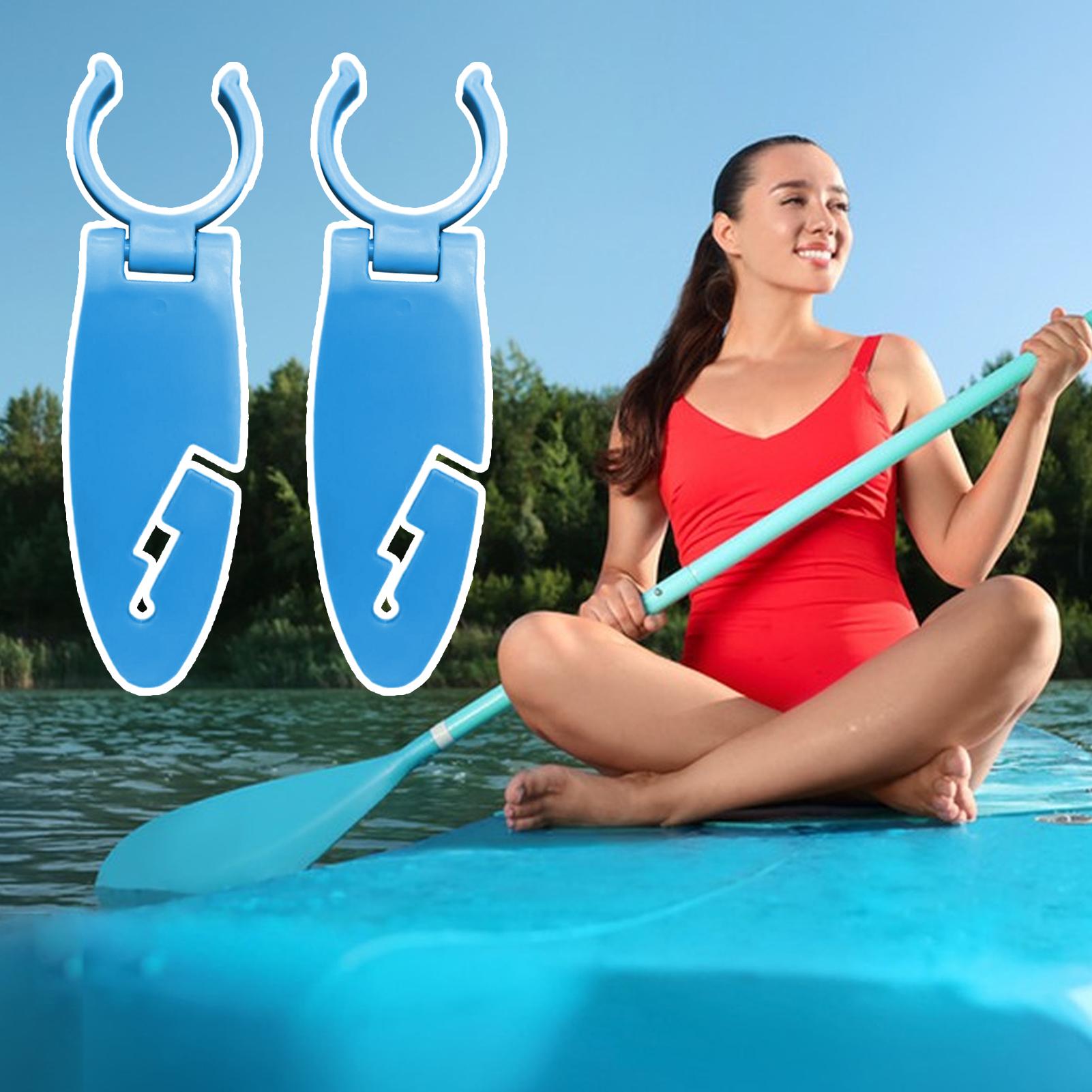 2 Stück Stand Up Paddle Board Clips Doppelpadel Board Halter Erweiterbare Befestigungsklemmen für Kajakfahren Wassersport Zubehör