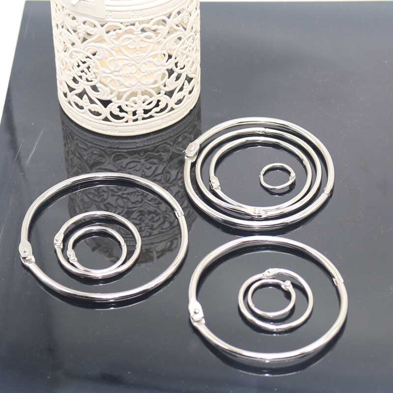 10Pcs Metal Loose Leaf Rings 20 - 80mm DIY Notebook Binder Book Hoops Photo Album Ring Scrapbook Binders Office Binding Ring