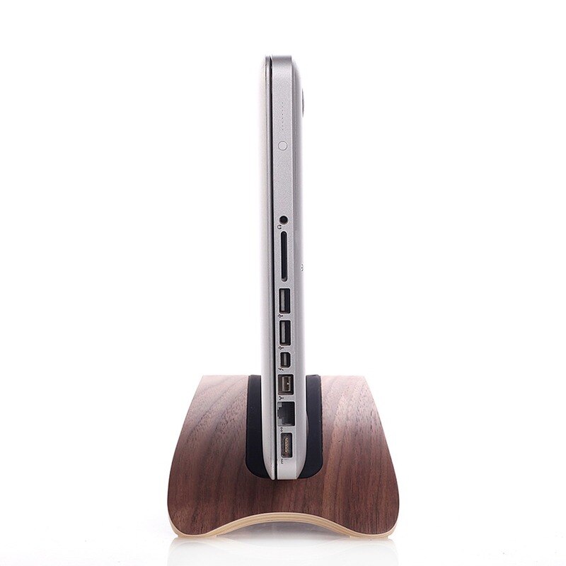 Alta qualidade samdi de madeira vertical desktop portátil suporte dock para macbook ar
