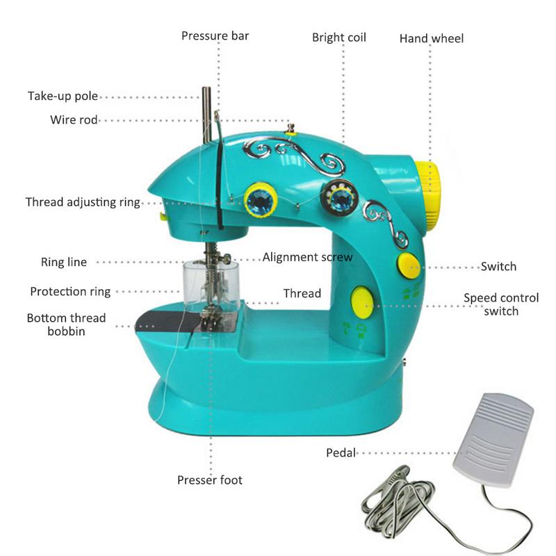 Elektrische Kinderen Draagbare Miniatuur Presente Naaimachine Zonder Board Mini Multifunctionele Huishoudelijke Naaimachine