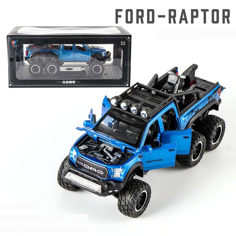 1:24 ford f150 Modello di Auto In Lega Auto Giocattolo Pressofuso Modello di Auto Tirare Indietro Da Collezione Giocattolo dei bambini di Trasporto libero: support blue