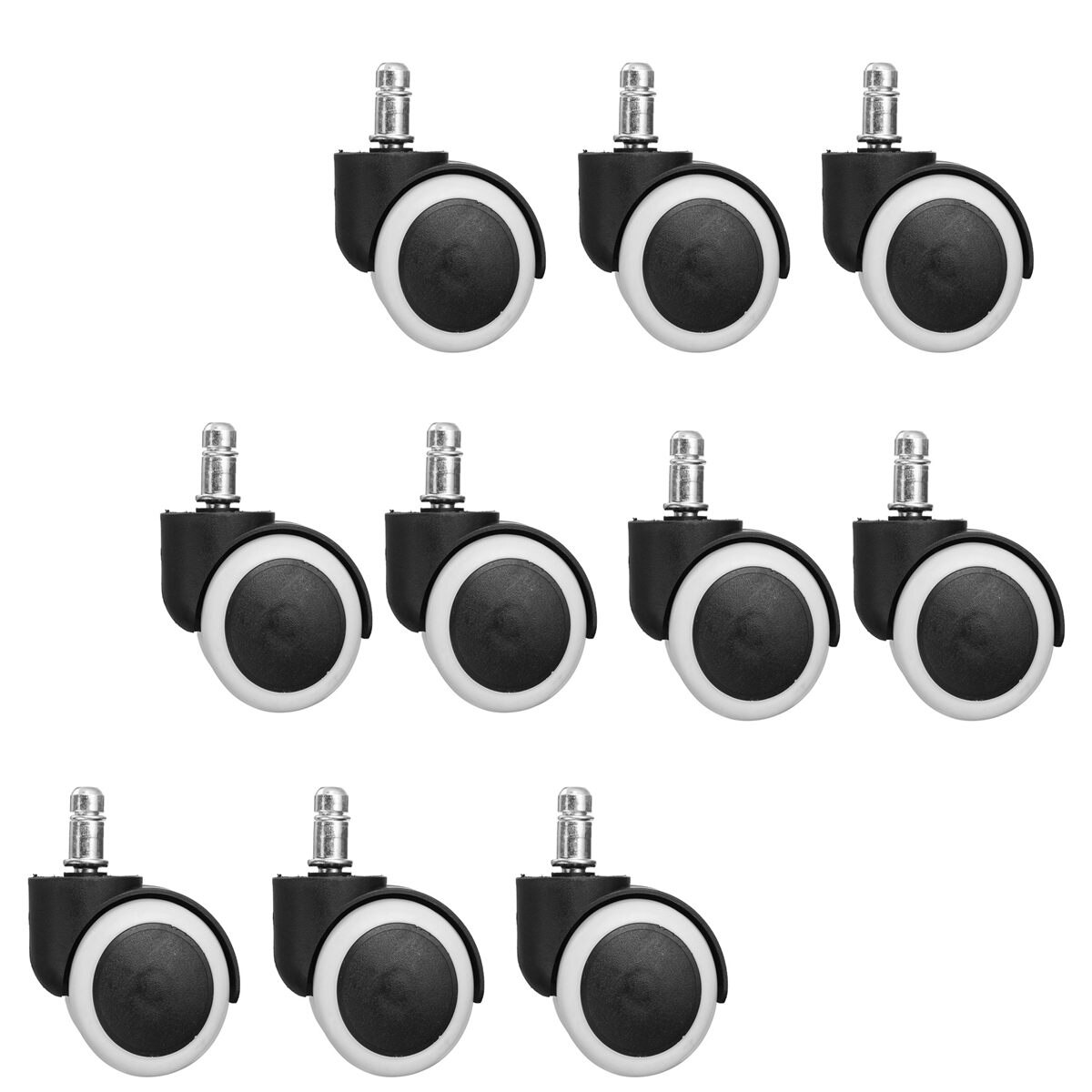 10 stk 2 tommer kontorstol caster hjul drejelige stol caster hjul bløde rulle kontor hjemmestol udskiftning møbler hardware