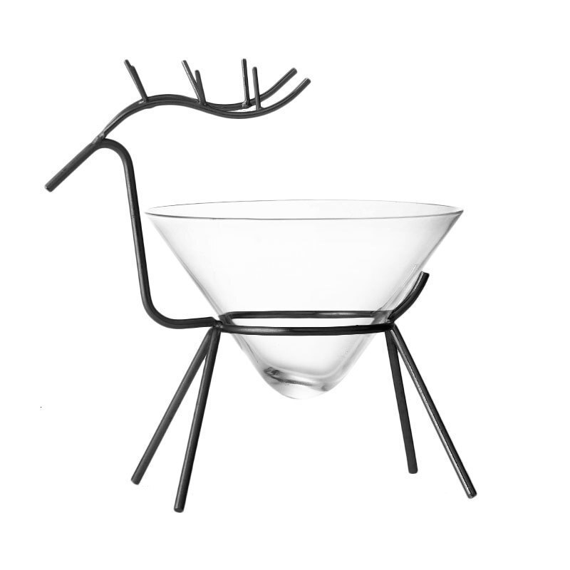 Jern kunst fawn hjort kegle split type martini glas coupe bar kreativitet charms gør-det-selv cocktail sur vin bryllup champagne underkop: Sort