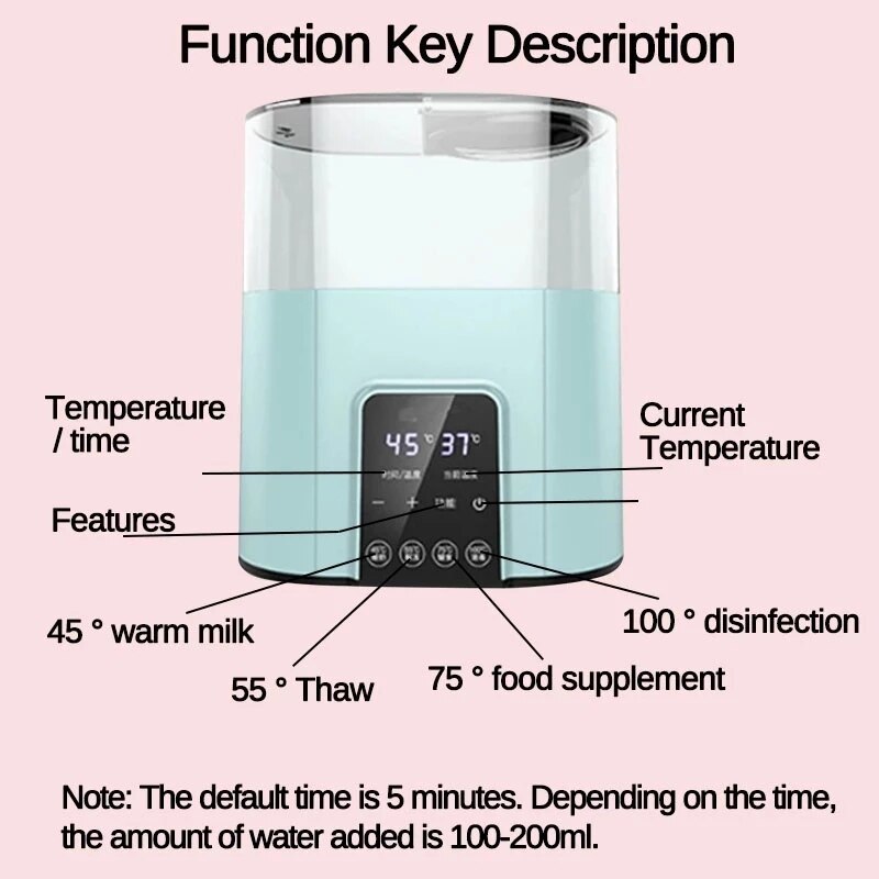 6 In 1 Smart Universele Babyfood Warm Zuigfles Warmer Heater Sterilisator 110-220V Elektrische Melk Voedsel warmers Met Timer