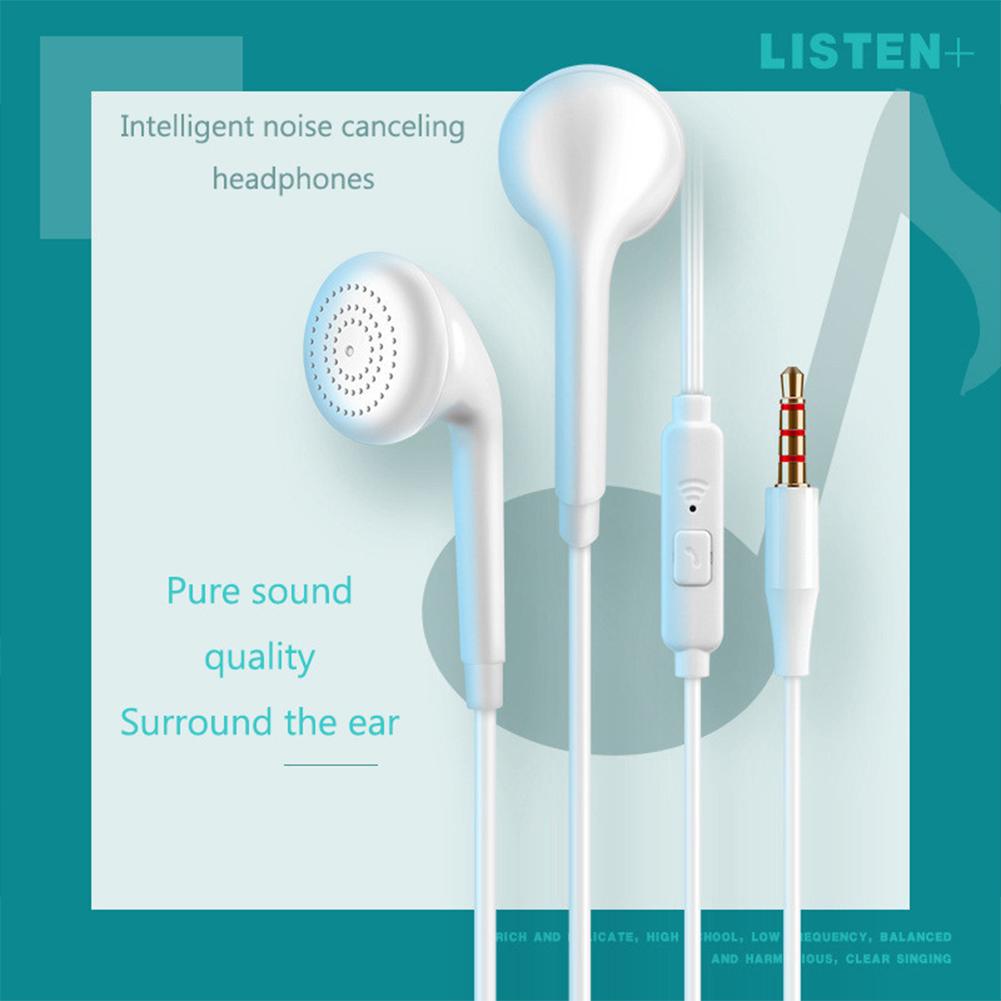 Macaron Wired Headphones In-Ear Earphones Noise Canceling Headphone Stereo Sport Music Headset Microphone 3.5mm Jack Earbuds