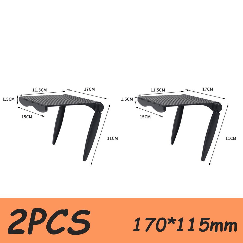 Adjustable TV Screen Top Shelf Rack Holder Computer Monitor Desktop Screen Top Shelf TV Buddy Organizer Home Office Storage Rack: 2Pc Style D-Black
