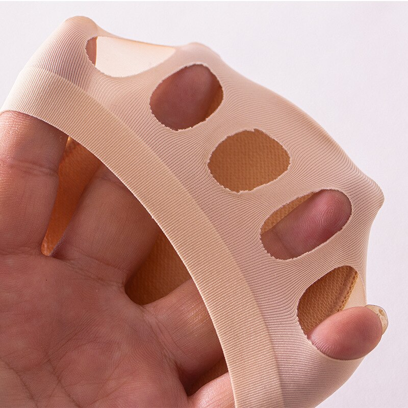 Frauen Socken Schwamm Silikon Anti-Unterhose Futter Offene spitze Heelless Liner Socke Unsichtbar Vorfuß Kissen Fuß Pad Baumwolle Socken neue