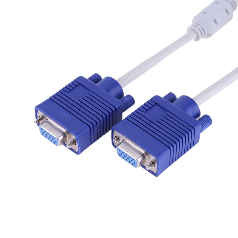 ALLOYSEED Computer VGA Splitter Cable 1 Dual 2 Monitor 15pin Two Ports Male To Female VGA Cable Video Y Splitter Connector