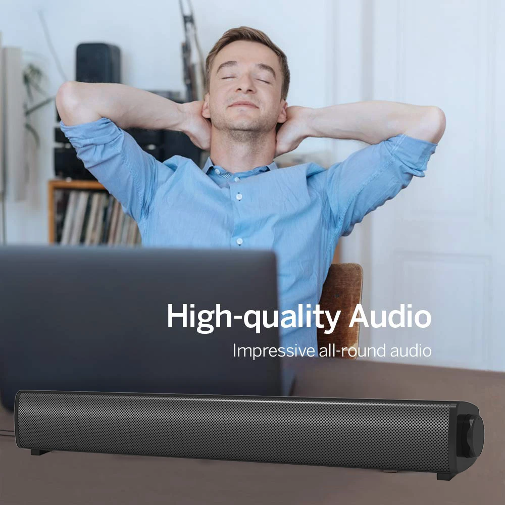 Desktopcomputerluidspreker Bekabelde Sound Bar Stereo USB-aangedreven Mini Soundbar-luidsprekers voor pc Mobiele telefoon Tablets Laptopprojector