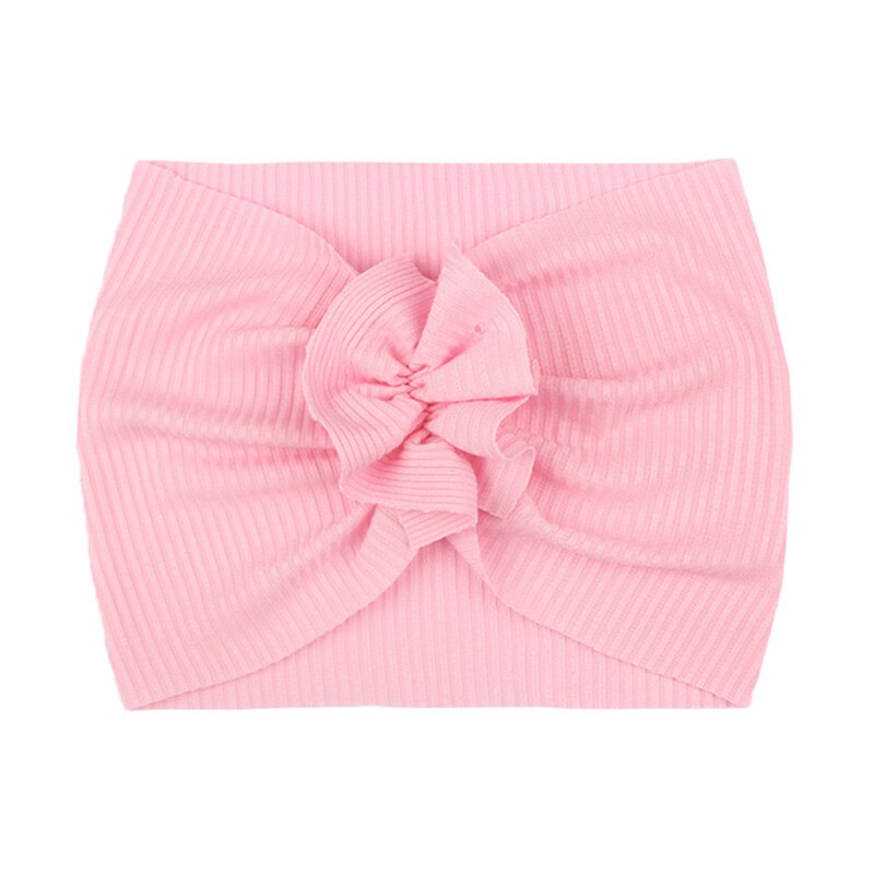 Große Weiche Baby Mädchen Stirnband Blumen Elastische Neugeborenen Haarband Headwrap Turban Baby Haar Zubehör: rosa