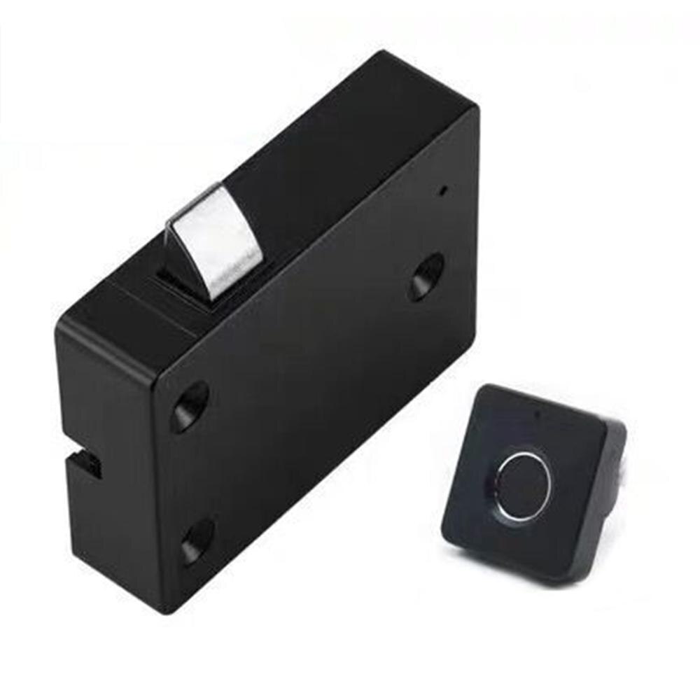 1Set Anti Theft Automatic Fingerprint Lock PC Aluminum USB Intelligent Electronic Lock for Drawer Cabinet Furniture: square shape BLACK