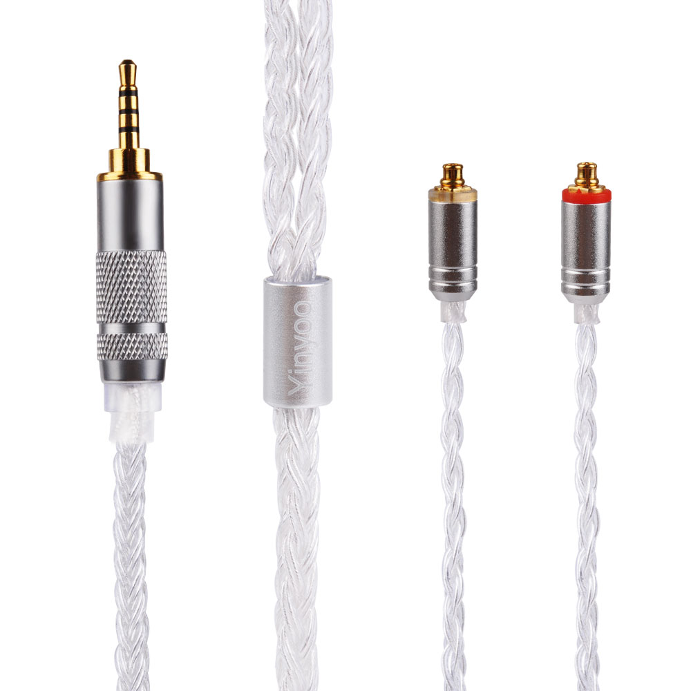 Cable chapado en plata de 16 núcleos Yinyoo, Cable de actualización de 2,5/3,5/4,4mm con MMCX/2PIN/QDC para BLON BL-01 BL-03 KZ ZAX ASX EDX TRN V90S: Azul cielo