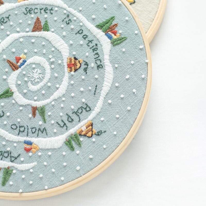 Diy broderi starter kit fortrykt håndarbejde plante mønster farve tråde til håndlavet tue 88