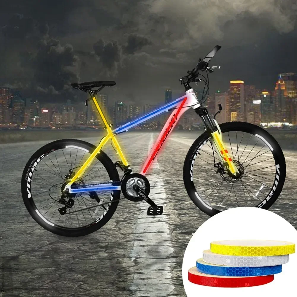8m Reflektierendes Klebeband PVC Fahrradräder Reflektieren Fluoreszierender Aufkleber Fahrrad Reflektierendes Aufkleberstreifenband Für Radfahren Warnung Sicherheit
