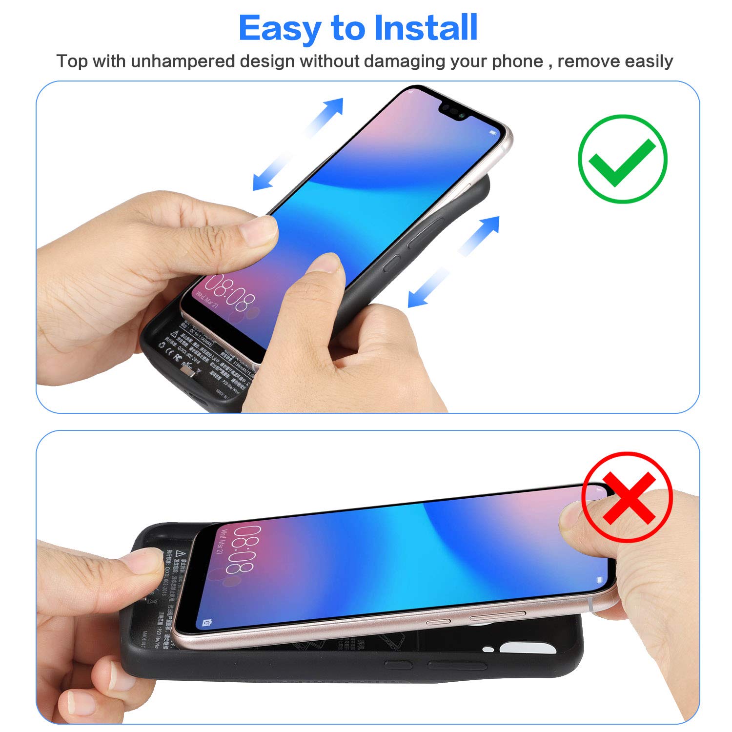 5000mah Shockproof battery charger case For Honor 8 9 10 Lite External charger Cover Backup power For Huawei P30 P20 Lite Pro