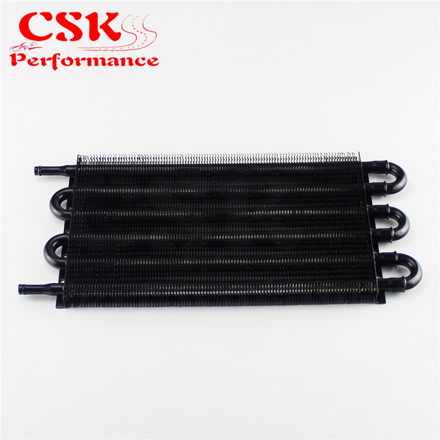 6 Row Radiator Remote Aluminum Transmission Oil Cooler + Hose / Mounting Kit BK
